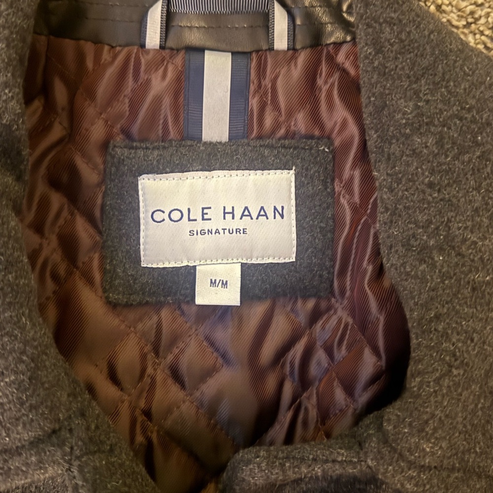 Cole Haan Men's Charcoal Car Coat - Picture 2 of 14